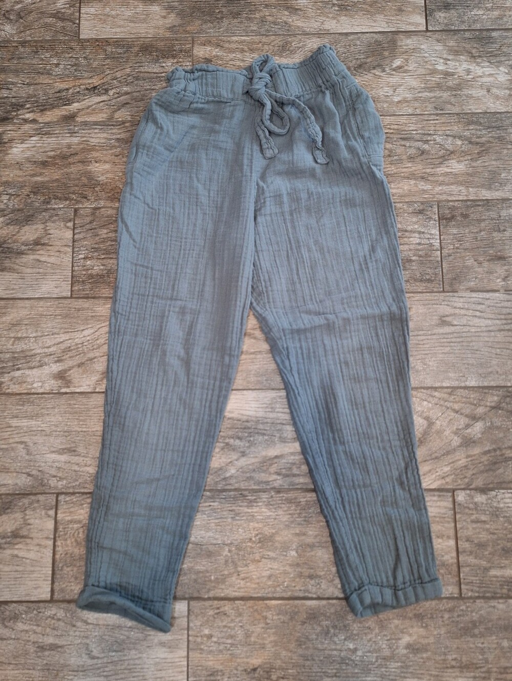 Women's Lightweight Slate-Blue Drawstring Trousers